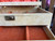Vtg Mele 3 Tier Cream Leatherette Jewelry Box - Velveteen and Satin Lined w/ Key