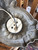 Antique 1920s Art Deco Polychrome Cast Metal 3-Light Ceiling Pan Fixture