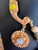 Vintage Florenza Etruscan Revival Murano millefiori Glass Swag Drop Necklace 15"
