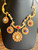 Vintage Florenza Etruscan Revival Murano millefiori Glass Swag Drop Necklace 15"