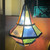 Vintage Multicolor Stained Glass Hanging Swag Pendant Lamp/Lantern - Works!