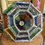 Vintage Multicolor Stained Glass Hanging Swag Pendant Lamp/Lantern - Works!