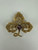 Antique Art Nouveau Gold Filled Ornate Clover Pink Paste Brooch/Pin