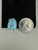 Vintage Sterling Silver Denmark Baby Blue Enamel Leaf Clip On Earrings