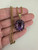 Vintage MCM 14k Gold Large Oval Amethyst Halo Pendant Necklace 23”