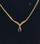 Vintage Garnet V-Bar Chevron Necklace 1970s Costume Unsigned Rich Gold Tone Jewelry