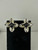 Vintage Sterling Silver Taxco Mexico Handmade Flower Black Onyx Bead Earrings