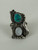 Vintage Sterling Silver Navajo Moonstone Turquoise Leaf Ring 5.25