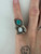 Vintage Sterling Silver Navajo Moonstone Turquoise Leaf Ring 5.25