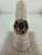 Vintage MCM 10k Gold Multi Gemstone Rainbow Halo Cocktail Ring 8