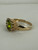 Vintage Etruscan Revival 14k Oval Checkered Cut Peridot Green Diamond Halo Ring