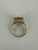 Vintage Etruscan Revival 14k Oval Checkered Cut Peridot Green Diamond Halo Ring