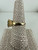 Vintage Etruscan Revival 14k Oval Checkered Cut Peridot Green Diamond Halo Ring