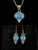 Vintage Sterling Silver Bali Denim Lapis Necklace Earrings Set