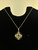 Antique Art Nouveau Gold Filled Vibrant Blue Paste Ornate Pendant Necklace 18”
