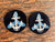 Vintag WWII USN U.S. Navy WAVES Women's Coat Collar Insignia Wool Patch Pair