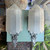 Rare Art Deco Lincoln MFG Co Venetian Frosted Slip Shade Wall Sconces Pair 1930s