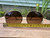 Vintage 1980s Oversized Brown Gradient Sunglasses Gold Tone Geometric w/ Case