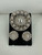 Vintage Sterling Etruscan Cannetille Filigree Circle Button Brooch Earrings Set