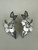 Vintage Sterling Silver Hawaiian Oxidized Hibiscus Flower Earrings 1.75”