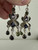 Vintage Sterling Silver Bali Multi Gemstone Dangle/Drop Earrings