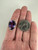 Vintage MCM 14k Gold Large Pear Cut Amethyst Diamond Halo Cocktail Ring 7.25