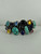 Vintage Sterling Navajo Multi Faceted Mixed Gemstone Hand Crafted Cuff Bracelet