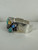 Vintage Sterling Navajo Multi Faceted Mixed Gemstone Hand Crafted Cuff Bracelet