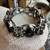 Rare Vintage Juliana D&E Color Change Dark Olive Green Blue Gray RS Bracelet