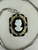 Antique Art Deco Sterling Hand Painted Black White Enamel Cameo Pendant Necklace