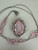 Antique Edwardian Art Deco Sterling Pink Czech Glass Bead Pendant Necklace