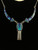 Vintage Sterling Navajo Zuni Lapis Turquoise Inlay Arrow 3 Piece Necklace 18.25”