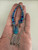 Vintage Sterling Navajo Zuni Lapis Turquoise Inlay Arrow 3 Piece Necklace 18.25”