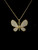 Vintage Affinity Diamonds 14k Gold Two Tone Pave Butterfly Pendant Necklace 18”