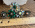 Vintage 1960's Vogue Demi Parure Brooch Pin Earrings Set Gorgeous AB Green Clear