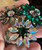 Vintage 1960's Vogue Demi Parure Brooch Pin Earrings Set Gorgeous AB Green Clear