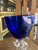 Vintage Cambridge Cobalt Blue Figural Nude Stem Wine Glass Goblet - MCM