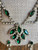 Vintage Juliana D&E Emerald Green Glass  Rhinestone Swag Necklace Earrings  Set