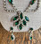 Vintage Juliana D&E Emerald Green Glass  Rhinestone Swag Necklace Earrings  Set
