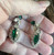 Vintage Juliana D&E Emerald Green Glass  Rhinestone Swag Necklace Earrings  Set