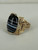 Vintage GF Handmade Wire Wrapped Black White Banded Agate Ring 6.5