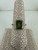 Vintage MCM 14k Gold Emerald Cut Peridot Diamond Halo Ring 8