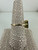 Vintage MCM 14k Gold Emerald Cut Peridot Diamond Halo Ring 8