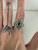 Vintage Sterling Turkish Onyx Marcasite Teardrop Shaped Locket Poison Snuff Ring