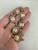 Antique Art Deco Gold Filled Oval Cameo Carved Shell Link Bracelet 7.5”