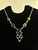 Vintage Sterling Handmade Peridot Smoky Quartz Black Onyx Pendant Necklace