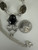 Vintage Sterling Handmade Peridot Smoky Quartz Black Onyx Pendant Necklace