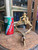 Antique Gold Gilt Cherub Figural Candy Dish Bowl Holder Stand