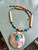 Vintage Navajo Zuni Turquoise Inlay MOP Horses Gold Plated Necklace 21.5 ”
