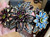 Vintage Heidi Daus Crystal Flower Bangle Bracelet Gorgeous Blue Purple Green 7.5